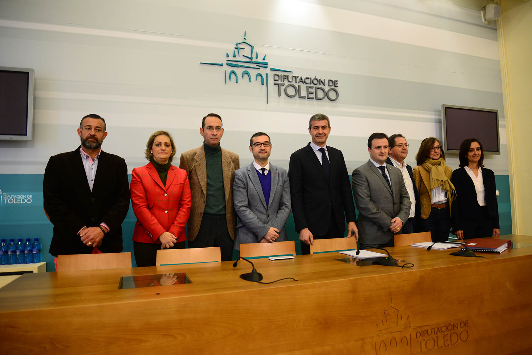 Miembros del Gobierno de la Diputación de Toledo en la presentación de los Presupuestos para 2018