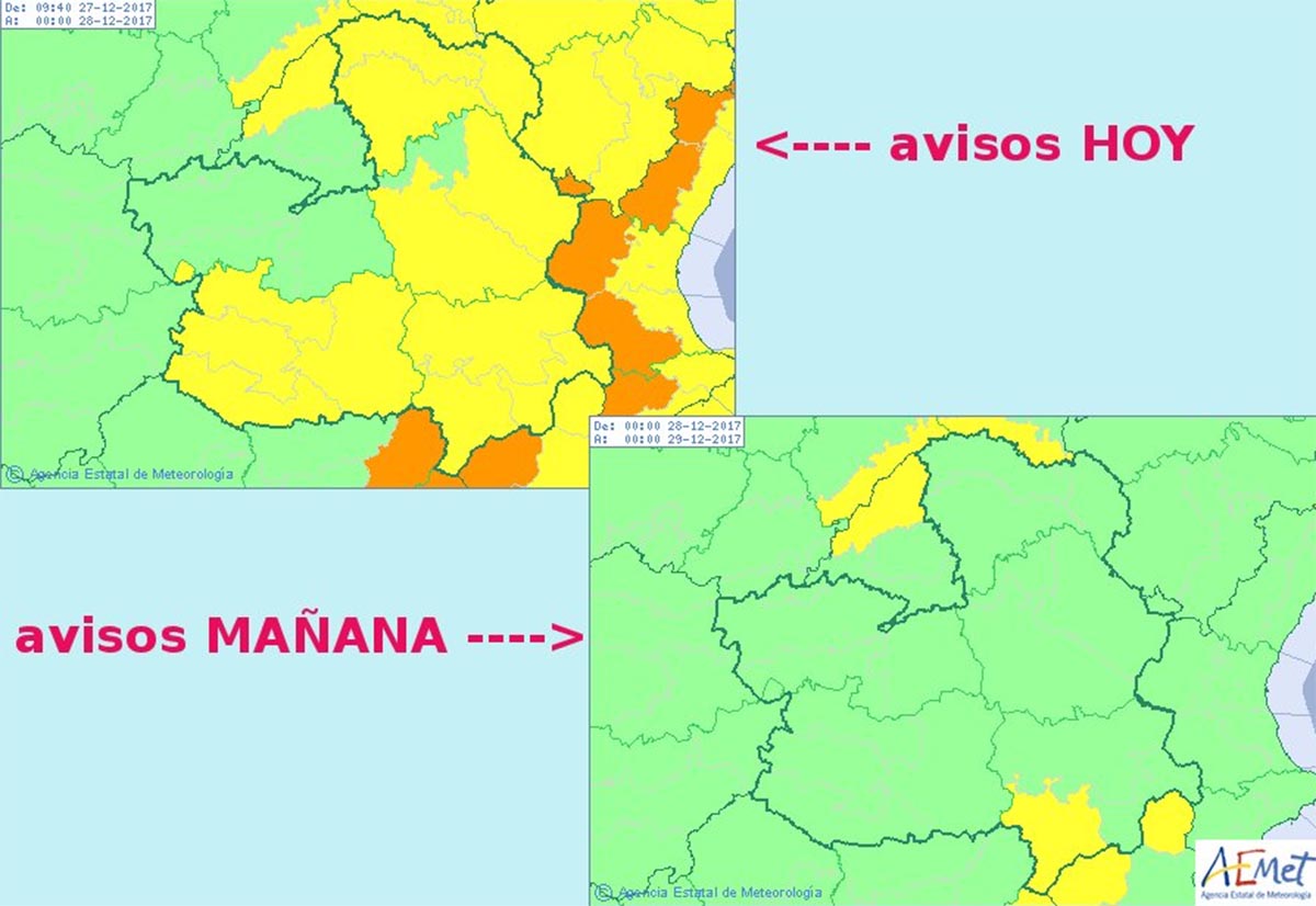 La previsión de la Aemet para hoy miércoles