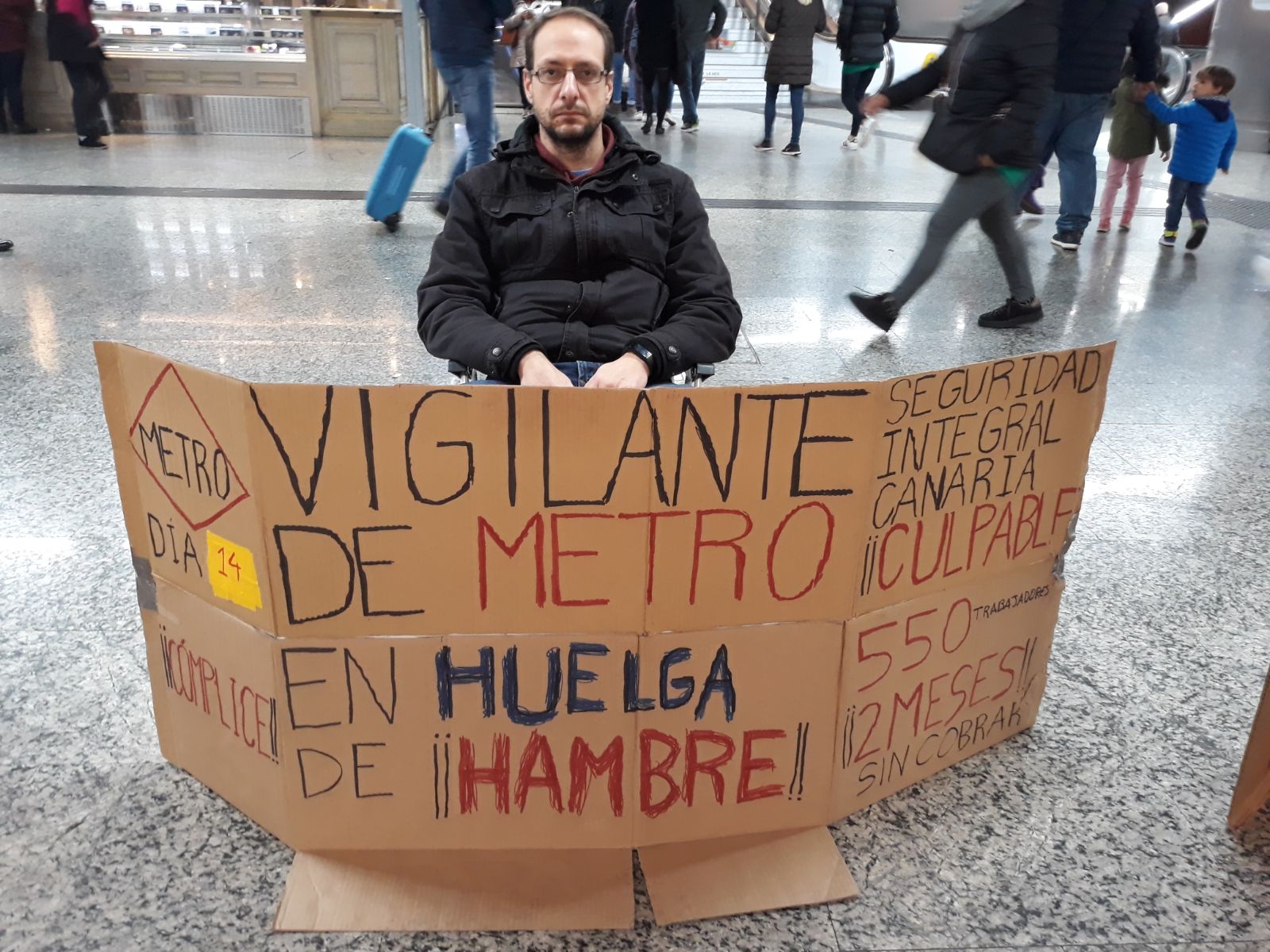Daniel Galán en su decimocuarto día de huelga de hambre.