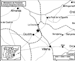 Plano del seísmo que se ha hecho notar sobre todo en Caudete