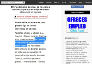 Denuncian un anuncio sexista. Foto: Twitter Comando Violeta.