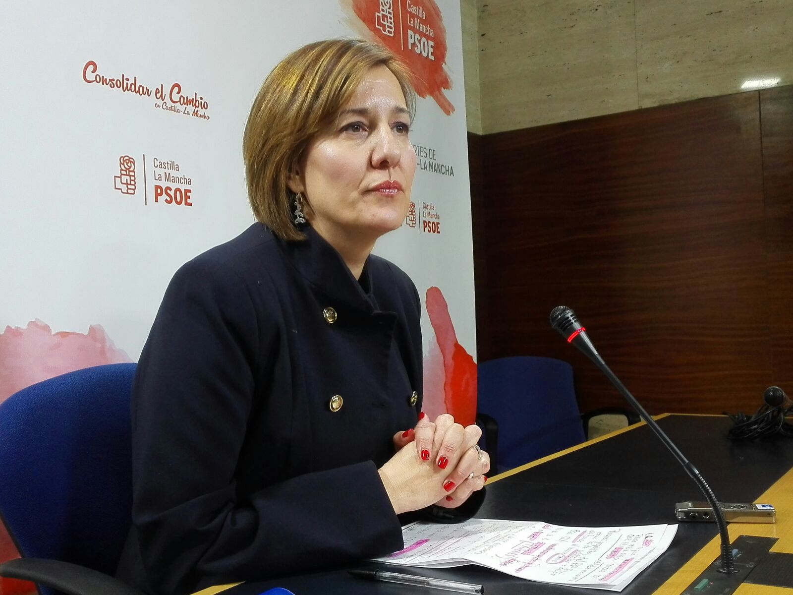 La portavoz del PSOE en las Cortes de CLM, Blanca Fernández. oposición