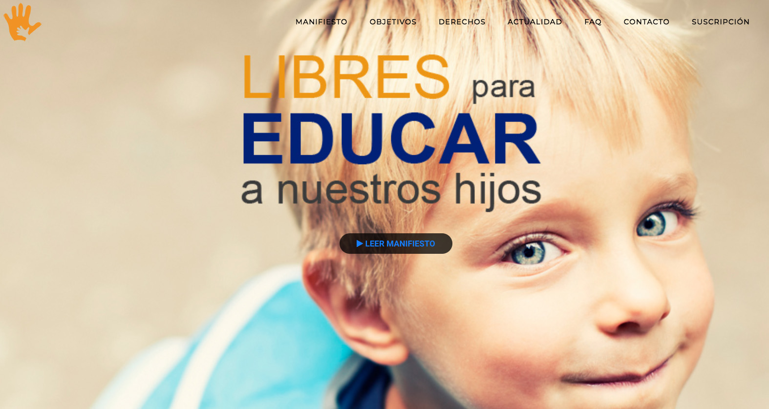 Imagen de la página web del colectivo "Libres para Educar a nuestros hijos"