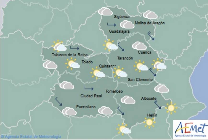 El tiempo en Castilla-La Mancha para el miércoles 3 de enero. cielos