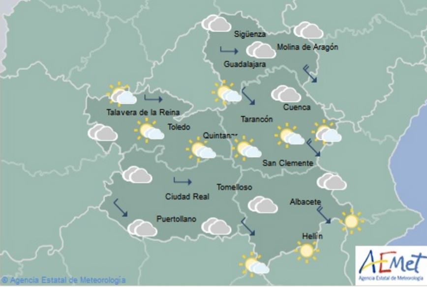 El tiempo en Castilla-La Mancha para el miércoles 3 de enero. cielos
