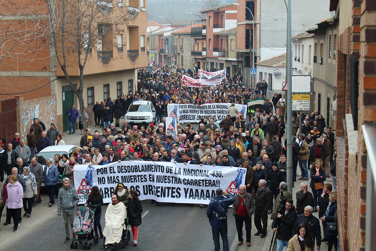 Manifestación en Piedrabuena (Ciudad Real) para pedir más seguridad en la N-430.