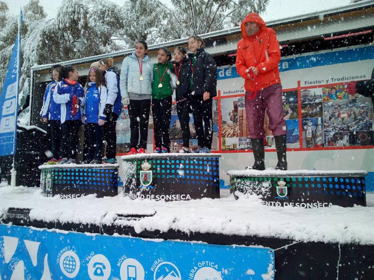 Uno de los podio del Cross de Sonseca, que ganó Irene Sánchez-Escribano