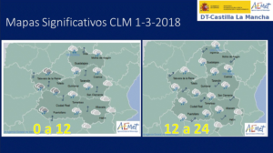 Previsión del tiempo para el 1 de marzo en Castilla-La Mancha. Fuente: Aemet.