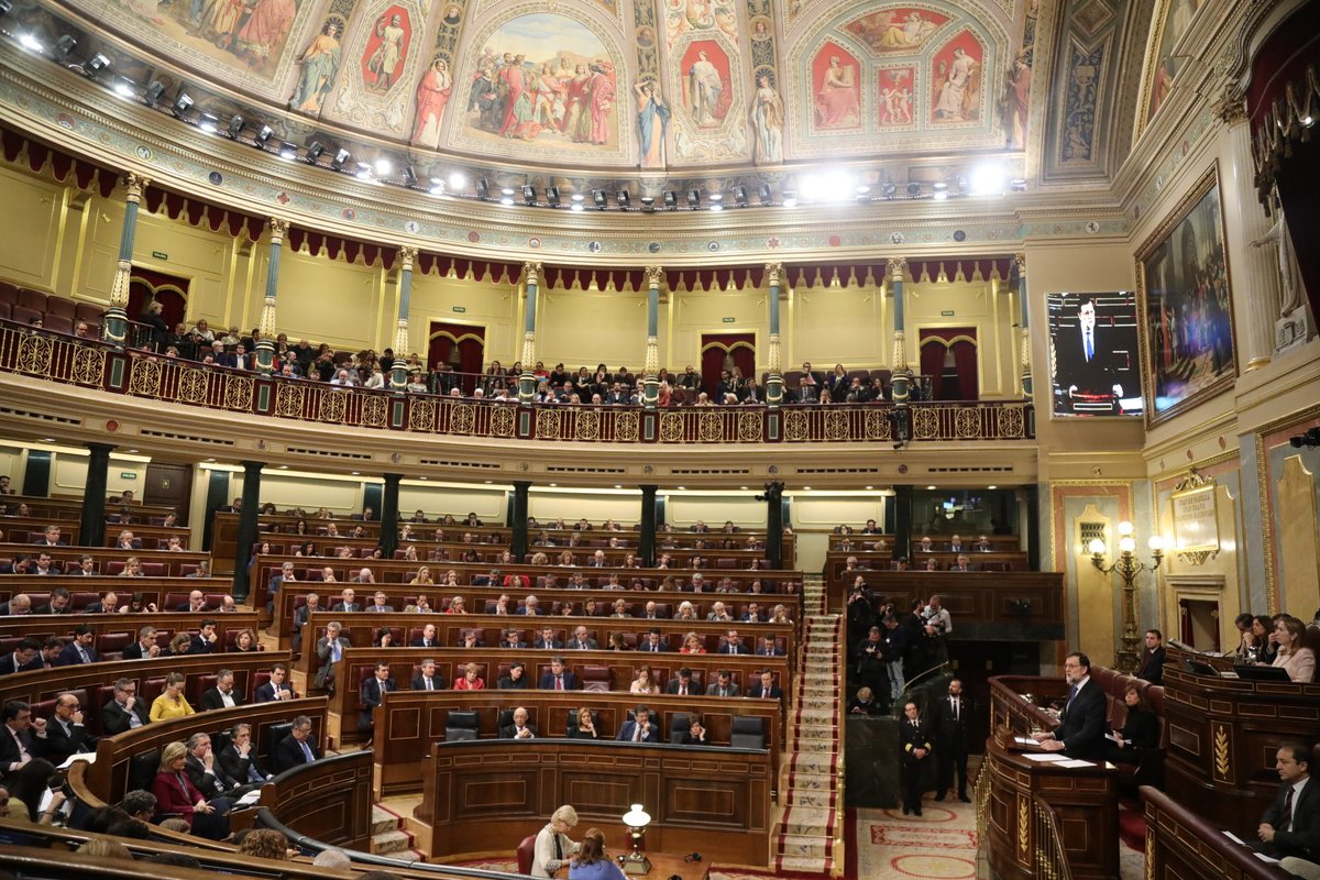 Imagen del Pleno monográfico sobre pensiones en el Congreso de los Diputados. Rajoy