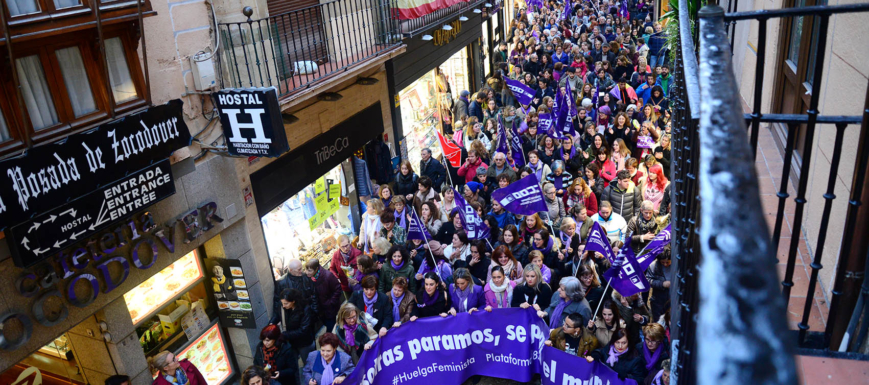 políticas de igualdad Imagen de la manifestación del 8 de marzo de 2018, en Toledo.