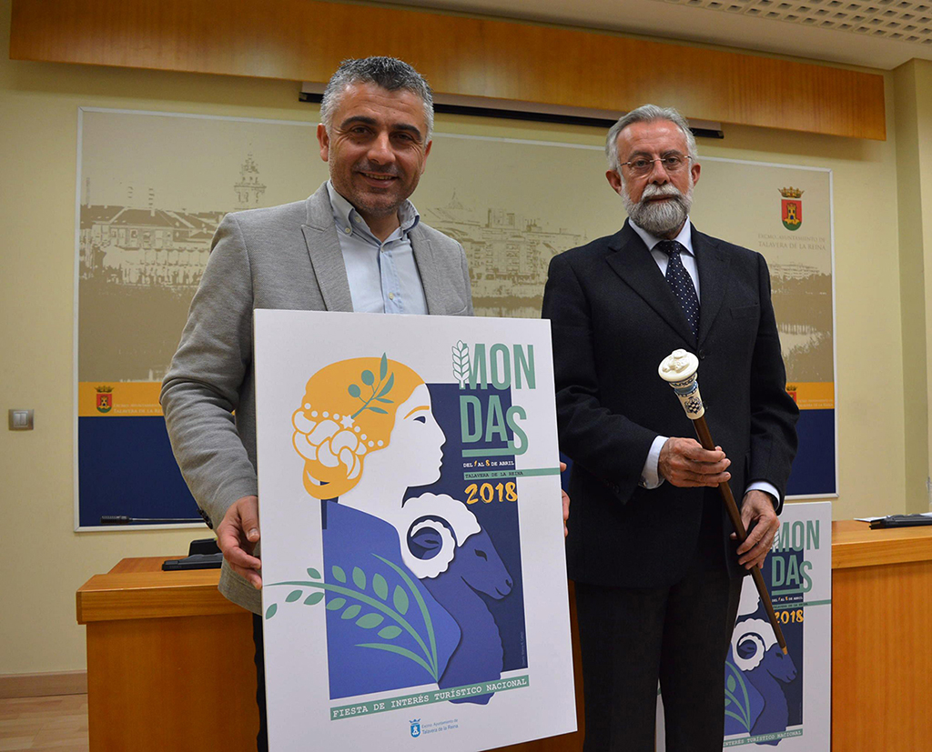 Jaime Ramos y José Luis Muelas presentan el cartel y el bastón de las Mondas 2018.