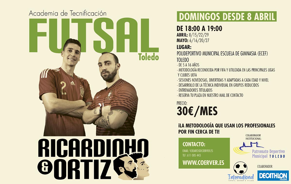 Cartel del clinic de fútbol sala "Ricardinho & Ortiz"