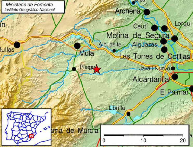 Terremoto con epicentro en Pliego que se ha sentido en la provincia de Albacete