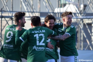 Alegría del Toledo tras uno de los goles al Fuenlabrada