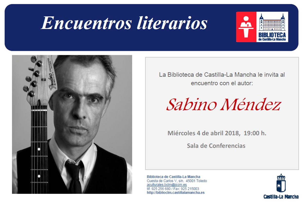 Sabino Méndez estará en la Biblioteca Regional este 4 de abril.