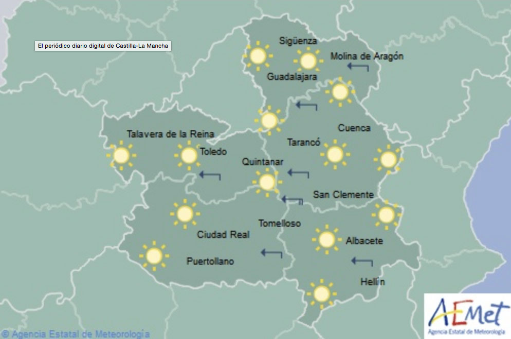 Previsión de la Aemet para Castilla-La Mancha.