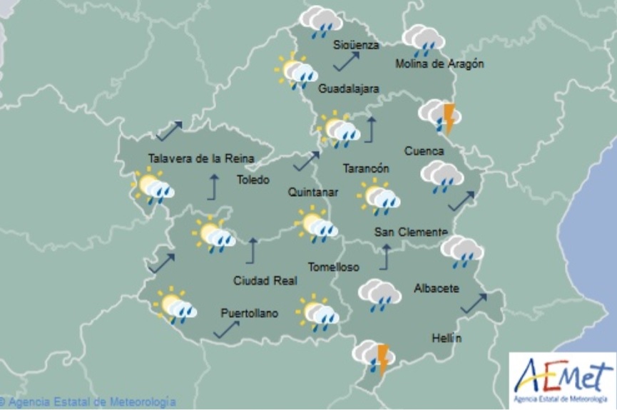 El tiempo para el sábado 7 de abril en Castilla-La Mancha. temperaturas