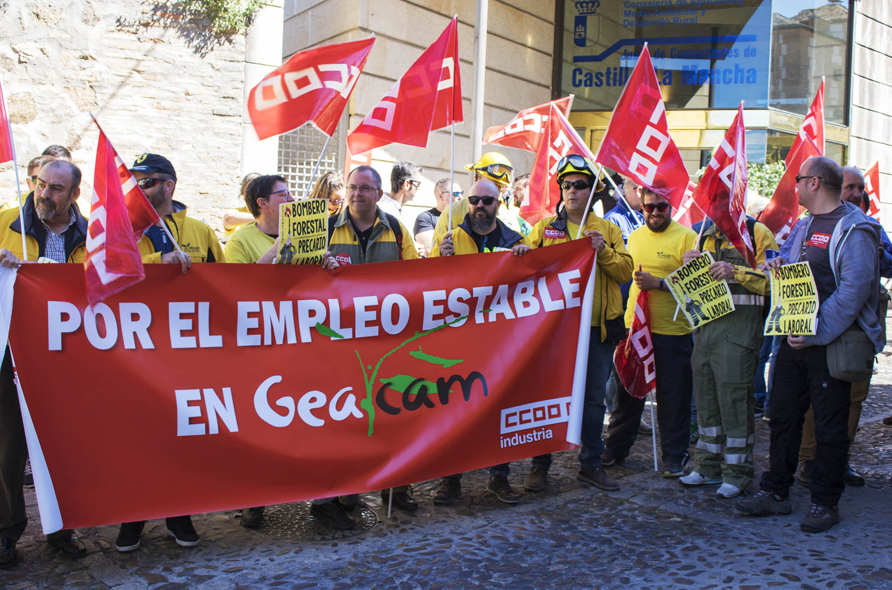 Concentración de CCOO en Toledo (de trabajadores de Geacam)