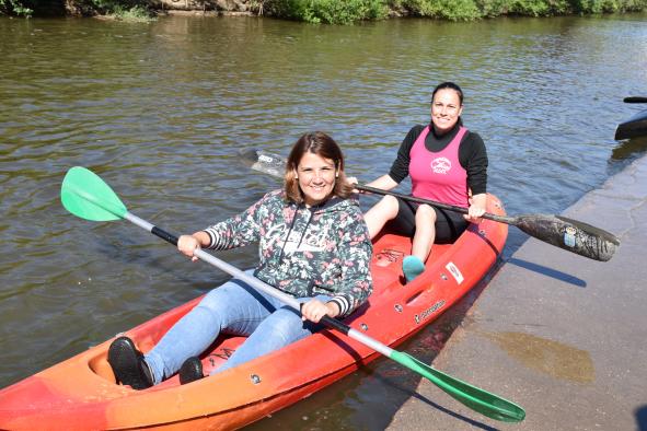 Tita García, en el descenso del Tajo en piragua