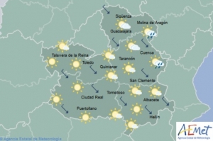 Previsiones de Aemet para hoy, sábado 12. temperaturas