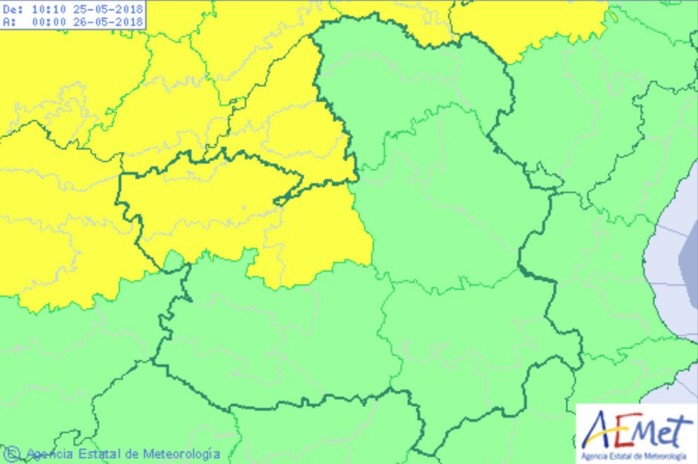 Mapa de alertas de la Aemet.