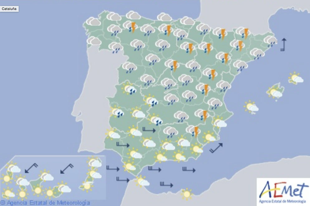Mapa de la Aemet para Castilla-La Mancha.