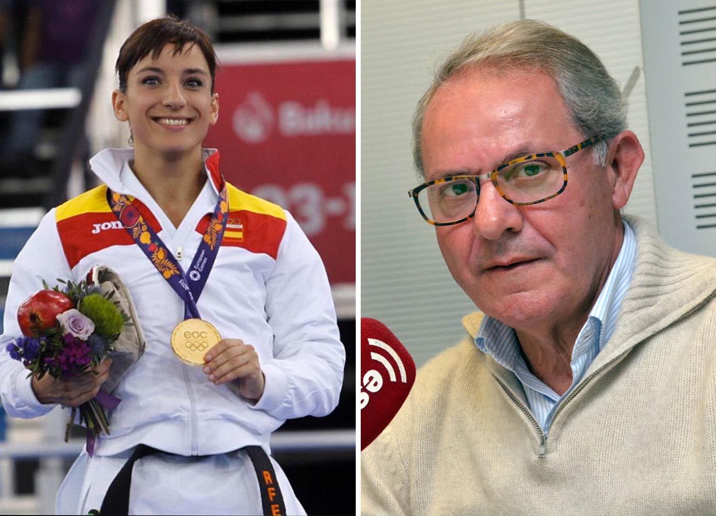 La karateka Sandra Sánchez y el periodista deportivo José Ángel de la Casa.