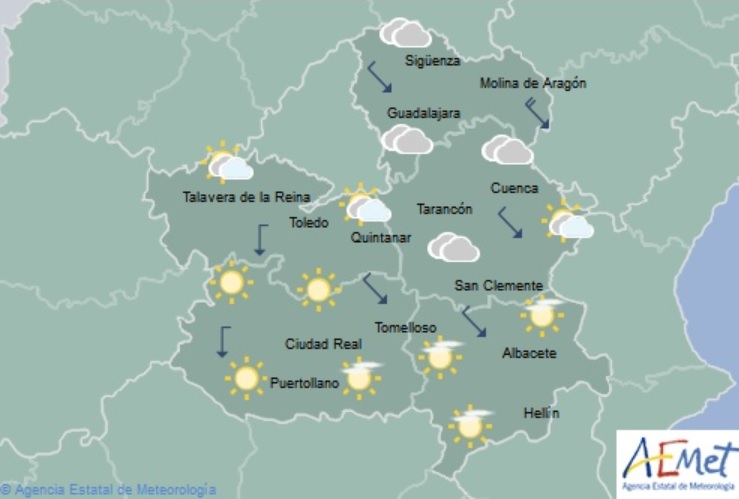 El tiempo para el domingo 13 de mayo. temperaturas