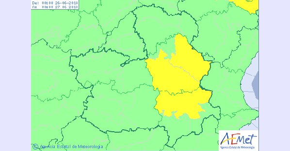 Mapa de la Aemet para Castilla-La Mancha