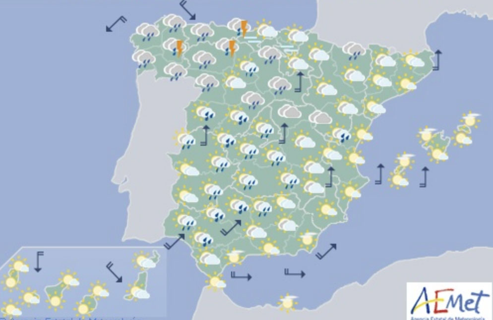 Mapa predictivo de la Aemet.