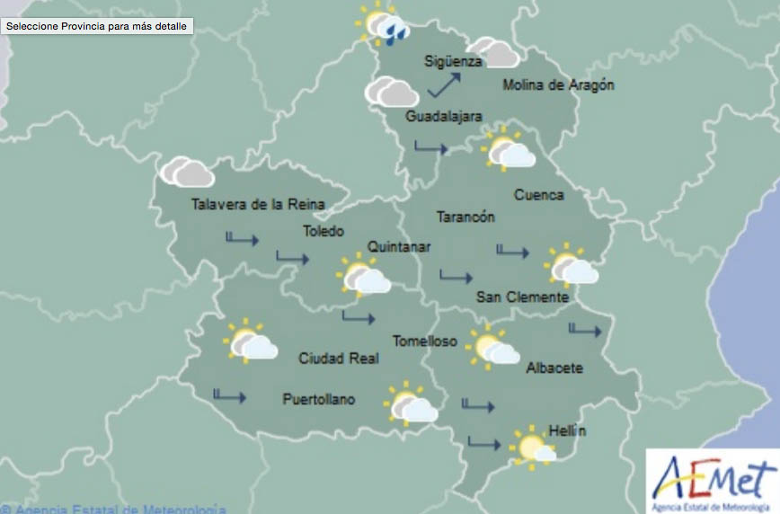 Mapa predictivo de la Aemet.