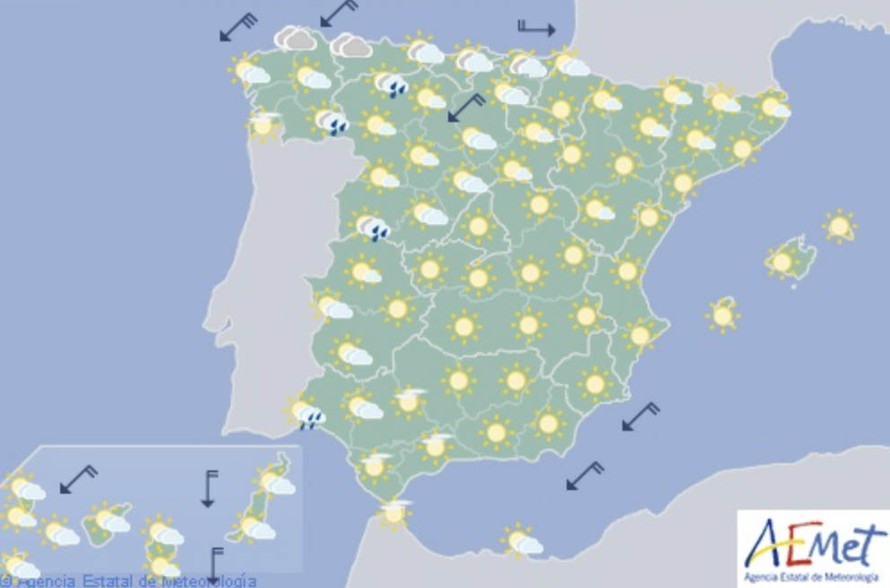 Mapa predictivo de la Aemet.