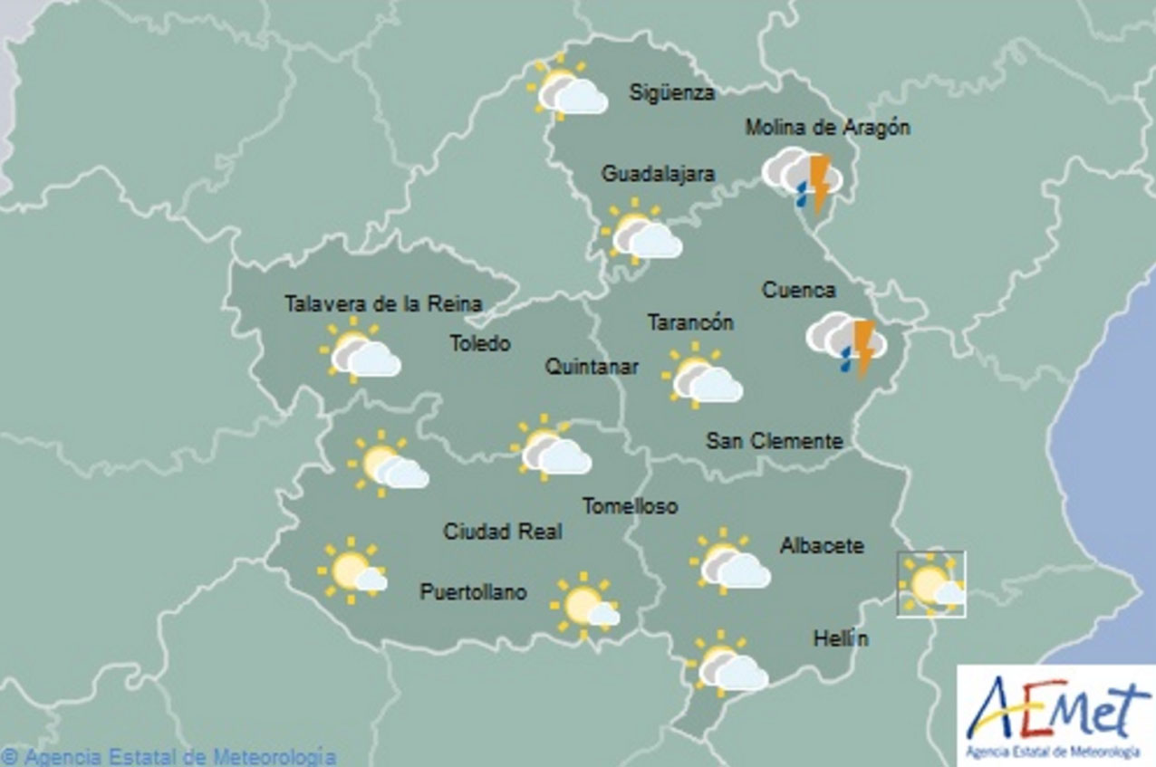 El tiempo para hoy, martes 27, en Castilla-La Mancha. temperaturas