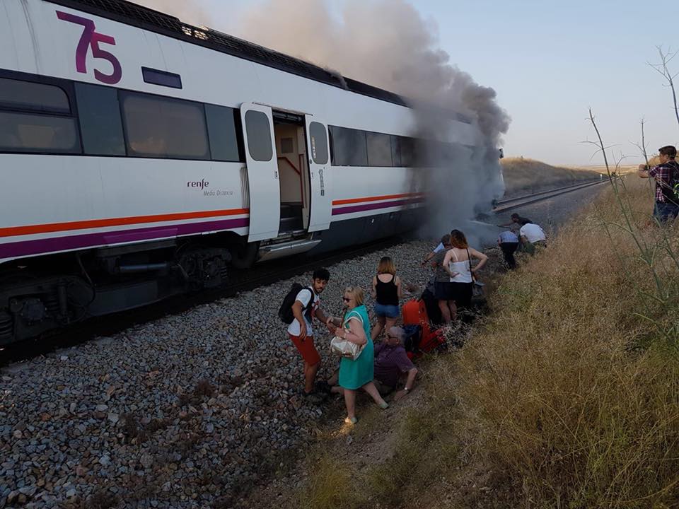 Tren Madrid-Extremadura, cuando se incendió