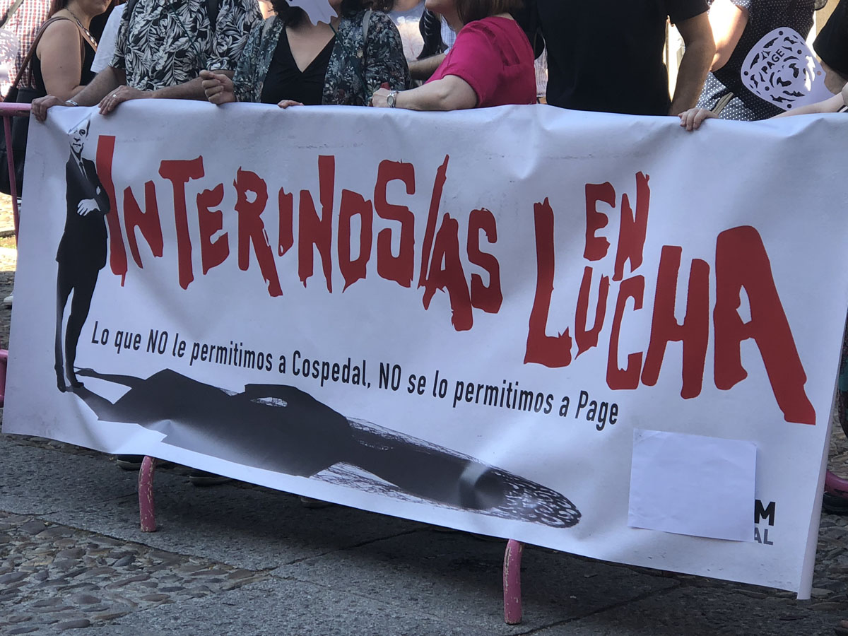 Protesta de interinos en Toledo.