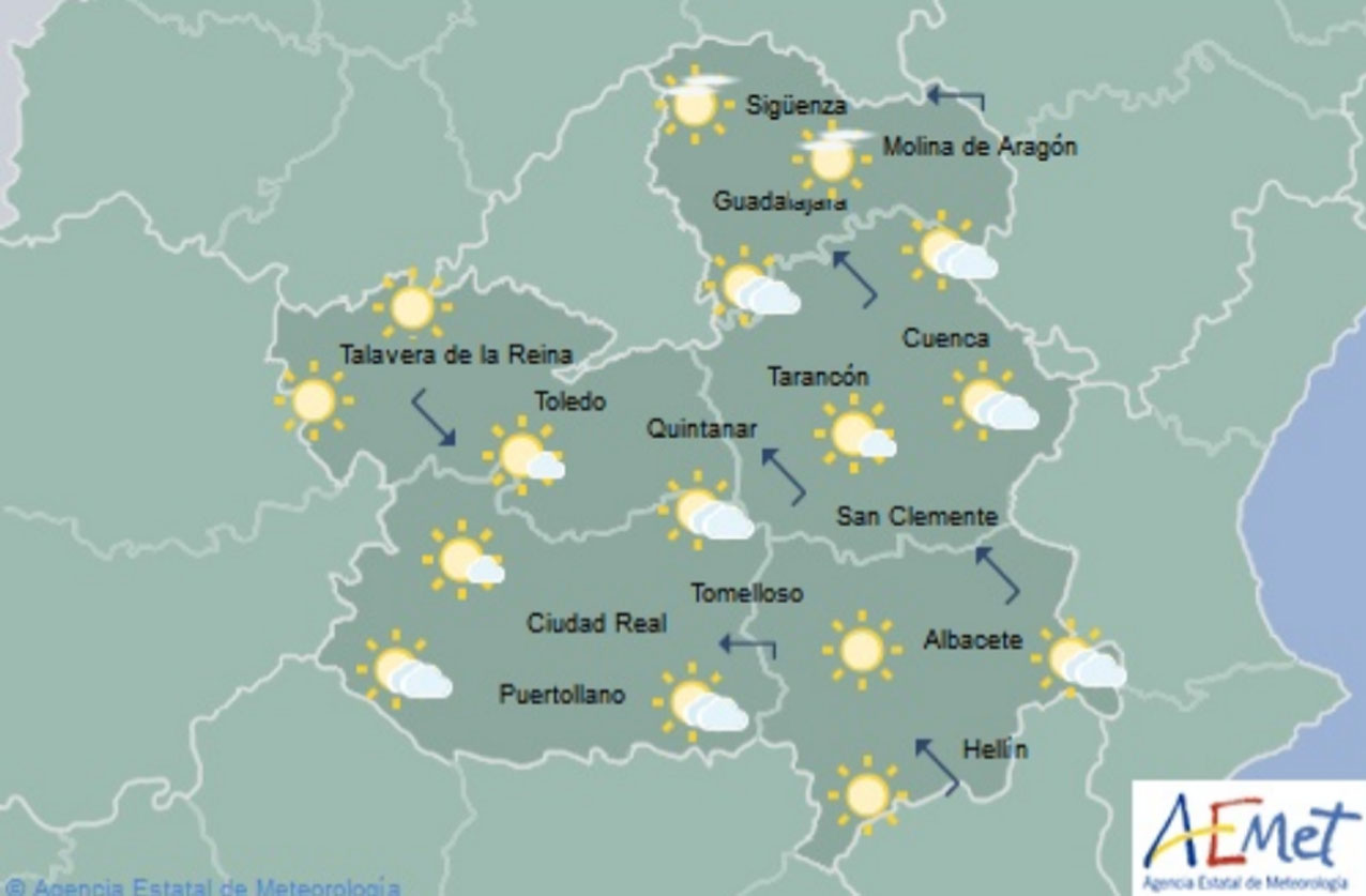 El tiempo para hoy, martes 19, en Castilla-La Mancha.