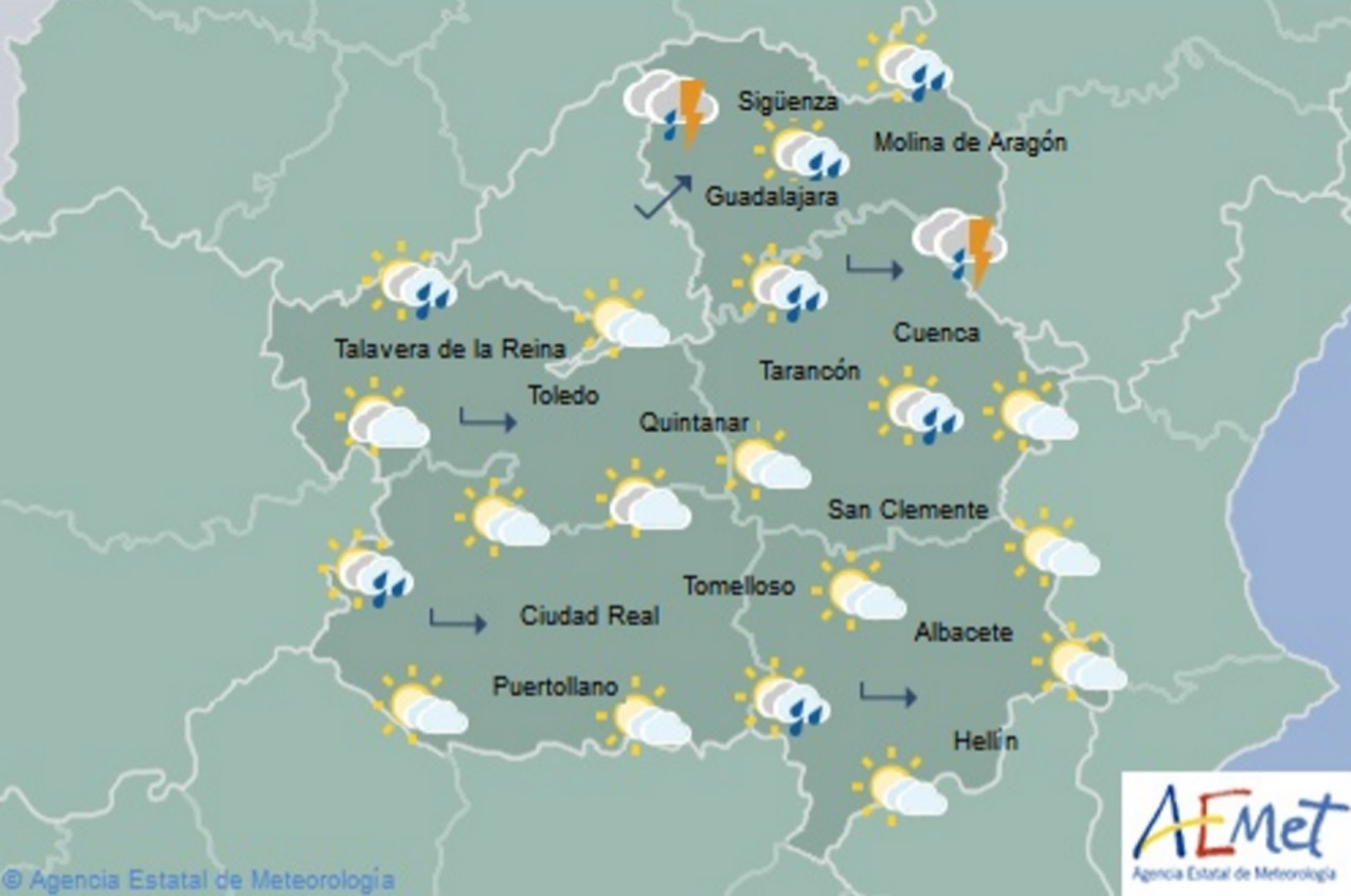 El tiempo para el martes 5 junio en Castilla-La Mancha.