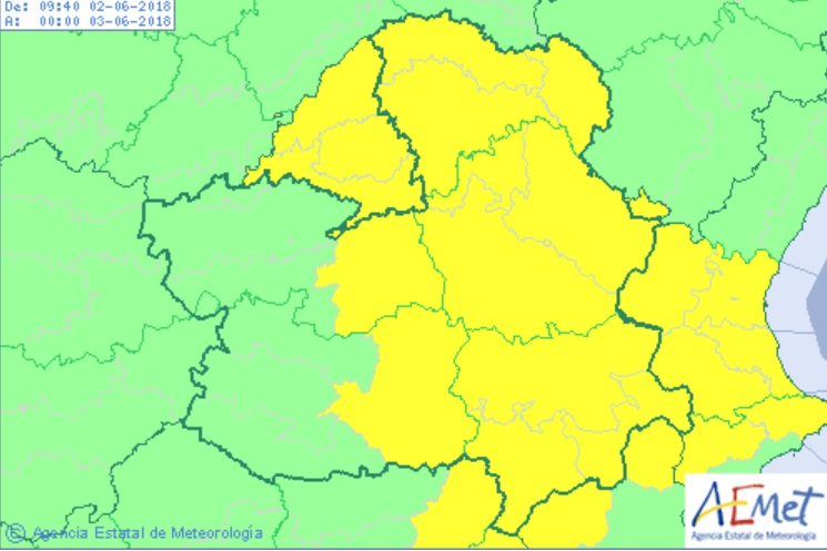 En alerta amarilla las cinco provincias de CLM. tormentas