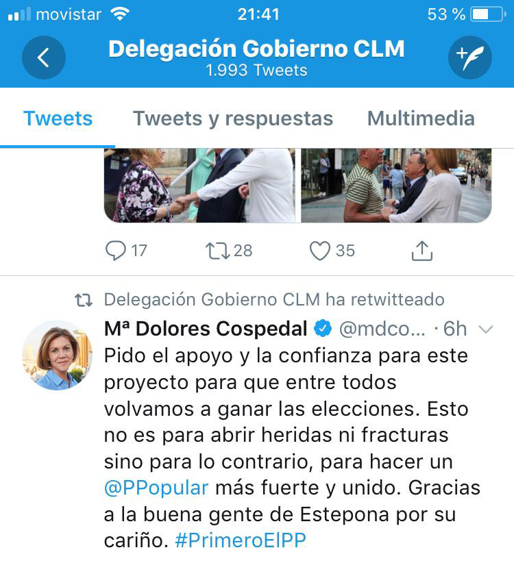 Tweet de la Delegación del Gobierno de CLM.