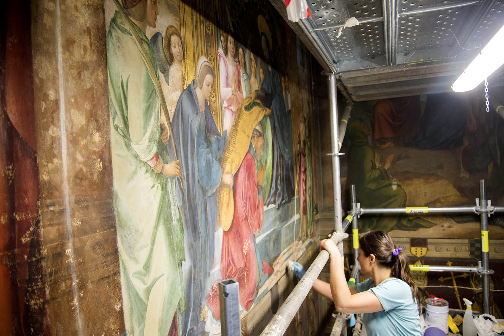Imágenes de la restauración en la Sala Capitular de la Catedral de Toledo.