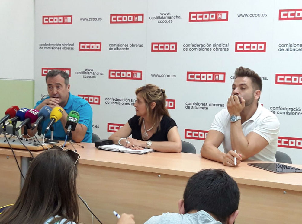 Rueda de prensa ofrecida por CCOO en Albacete.