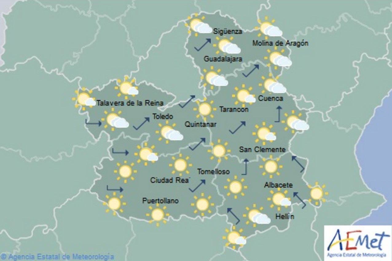 El tiempo en CLM para hoy, 12 de julio. temperaturas