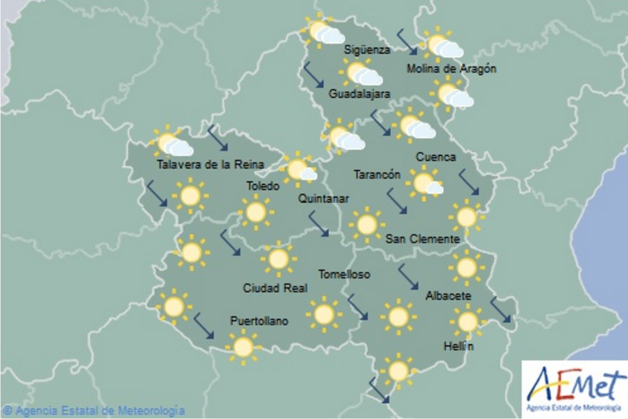 Las previsiones de Aemet para hoy, lunes 16.