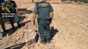 Estela de guerrero hallada en Chillón (Ciudad Real).