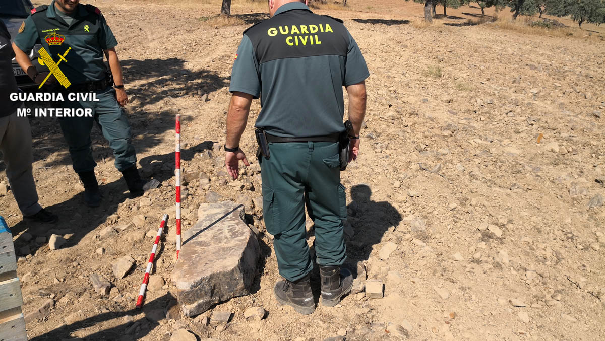 Estela de guerrero hallada en Chillón (Ciudad Real).