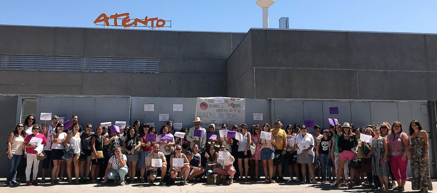 Imagen de archivo de una jornada de huelga en Atento Toledo.