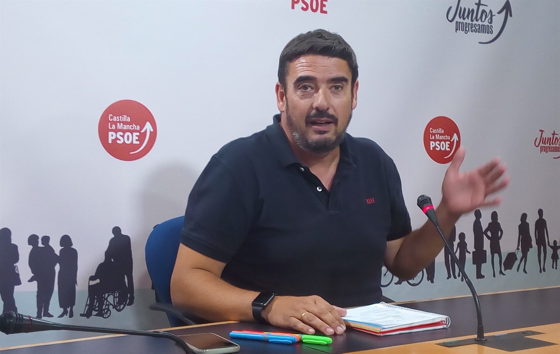 Rafa Esteban, presidente del Grupo Parlamentario Socialista en las Cortes de CLM, muy crítico con su Gobierno central por seguir trasvasando agua al Levante todos los meses.