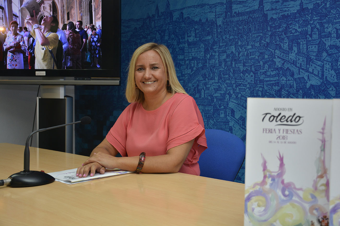 Maite Puig, durante la presentación de loa actos de la Feria y Fiestas de Toledo 2018.