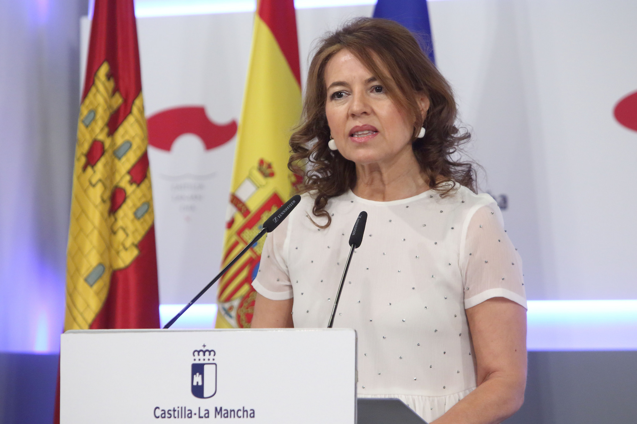 Aurelia Sánchez en la rueda de prensa del Consejo de Gobierno.