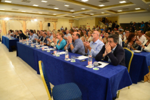 Vista general de la Junta Directiva Regional del PP de CLM celebrada hoy en Toledo.